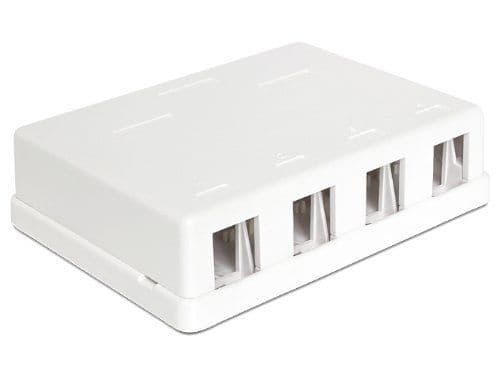 Delock Keystone Surface Mounted Box - Chassi med modulär insättning - vit - 4 portar