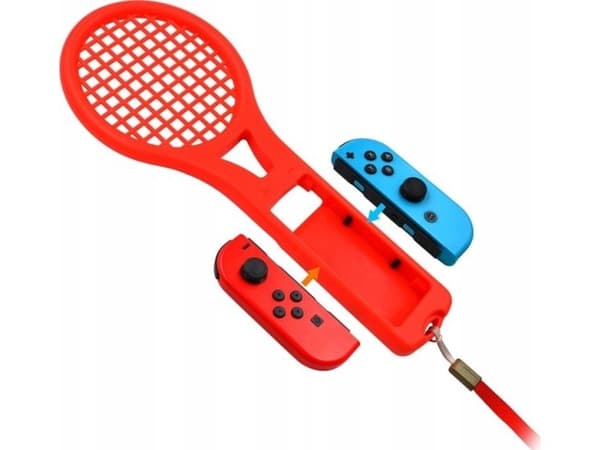 Mimd käsittelee tennismailaa Joy-conilla