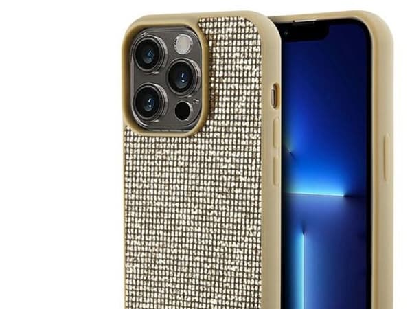 Guess Disco Metal Script fodral för iPhone 14 Pro Max - guld