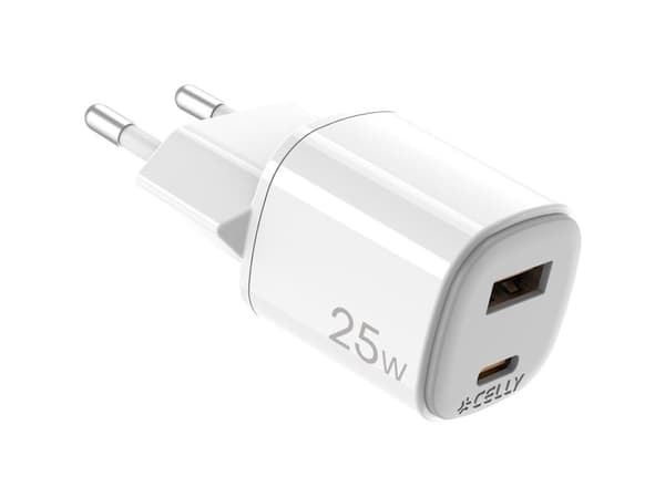 Celly UPTC1USB1USBC25, Innendørs, USB, Hvit