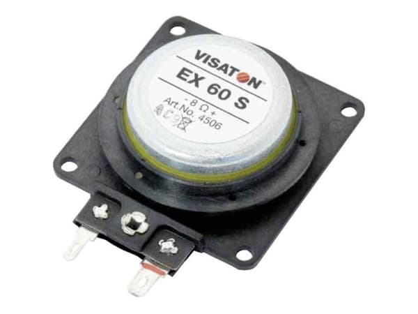 Visaton VS-EX60S, Sort, 25 W, 8 ohmia (O), 12 g, 2,79 cm (1.1")