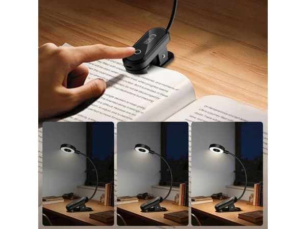 Tech-Protect LL100 Wireless Lamp with Clip + USB-A / USB-C Cable 30 cm - Black
