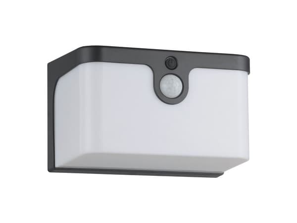 EGLO CROARA SOLAR WALL W/SENSOR MUSTA/VALKOINEN