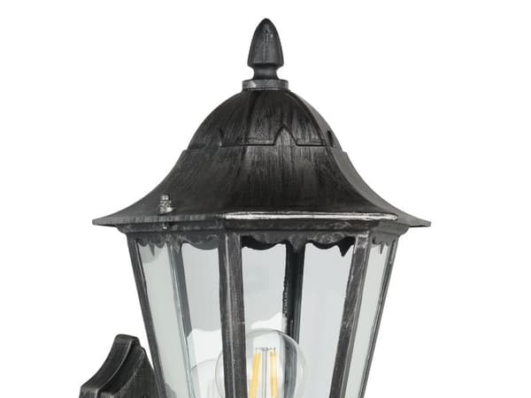 EGLO NAVEDO UTOMHUS VÄGGSENSOR SVART/SILVER PATINA