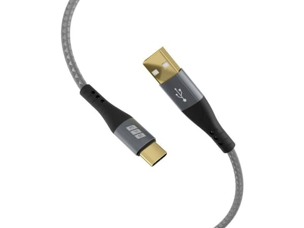 EFB USB-A USB-C-kaapeli 60W QC 3A 2m harmaa