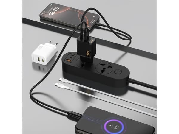 Dudao A27TEU adapter 30W 1xUSB-C 1xUSB-A svart