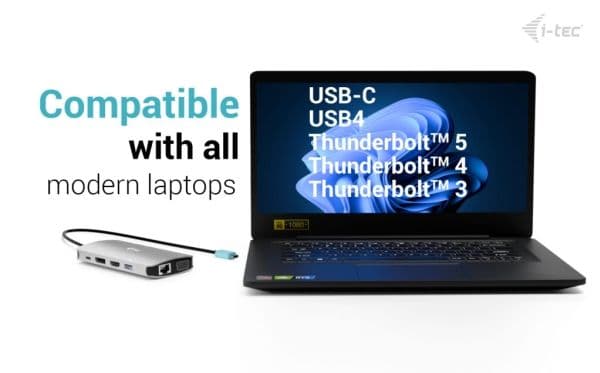 i-Tec - Dokkingstasjon - USB-C / USB4 / Thunderbolt 3 / Thunderbolt 4 / Thunderbolt 5 - HDMI, DP, VGA - 1GbE