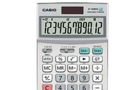 Casio JF-120ECO - Skrivebordskalkulator - 12 sifre - solpanel, batteri