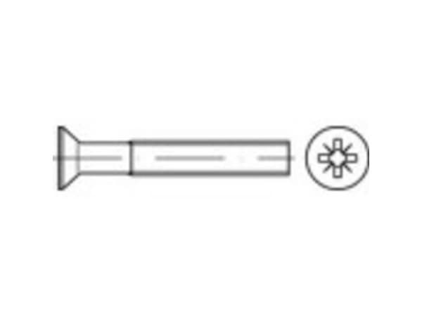 TOOLCRAFT countersunkskruer M2,5 20 mm Philips rustfritt stål A2 1000 stk