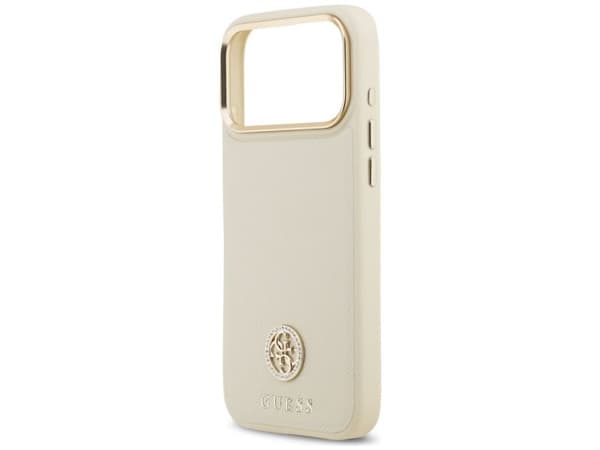 Guess grained strass MagSafe-deksel til iPhone 17 Pro Max - beige