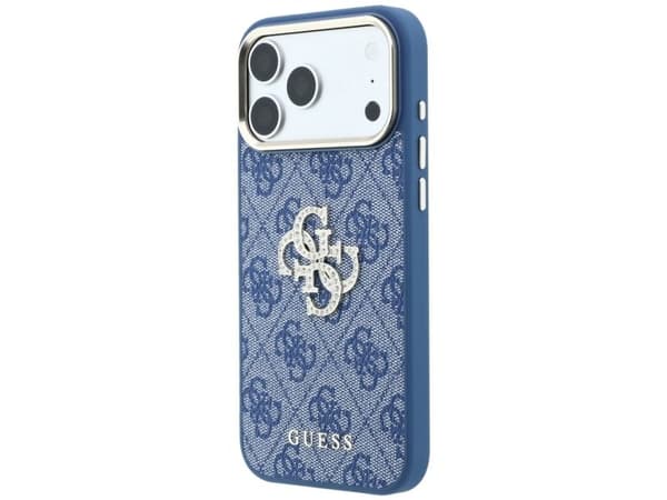 Etui Guess 4G & Big Strass Logo do iPhone 18 Pro Max / 17 Pro Max niebieski