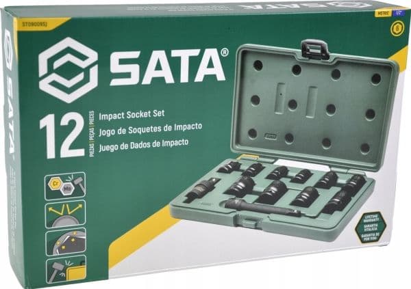 SATA sats slaghylsor 1/2" 12 st
