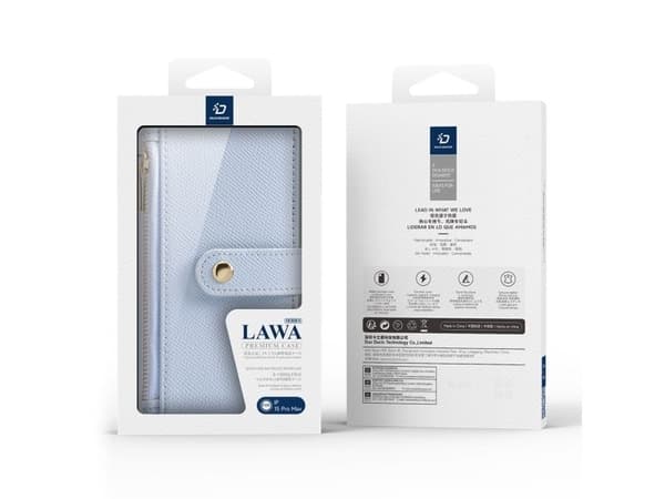 Dux Ducis Lawa lær-etui til iPhone 15 Pro - blå