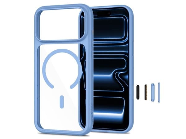 Tech-Protect MagOne CC MagSafe Case + Tempered Glass 2-Pack for iPhone 18 Pro Max / 17 Pro Max - Clear Blue