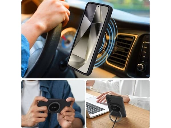 Tech-Protect Liquid Silicone MagSafe-deksel til Samsung Galaxy S25 Edge - sort