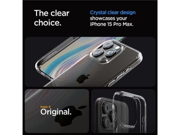 Hurtel Spigen Crystal Hybrid-deksel til iPhone 15 Pro Max - klar