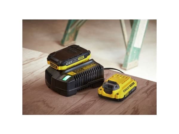 Tilbehørsett Stanley Startsett V20; 18 V; 2x2,0 Ah + lader