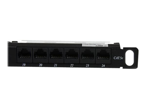 StarTech.com PANELHU24, RJ-45, Cat5e, Telinekiinnitys, 0.5U, musta, 482 mm
