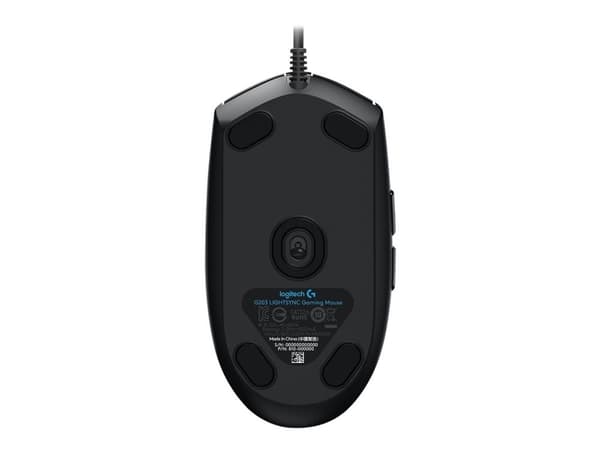 Logitech Gaming Mouse G203 LIGHTSYNC - Mus - optisk - 6 knappar - kabelansluten - USB - svart
