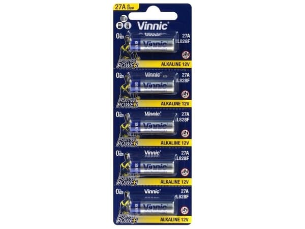 Vinnic batteri A27 5 stk