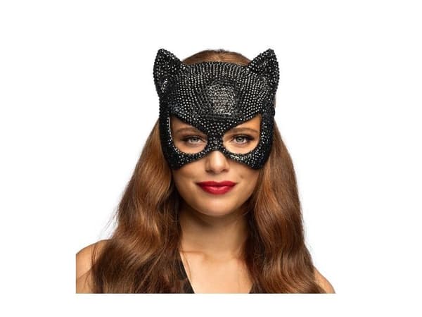 Kattmaske med rhinsteiner