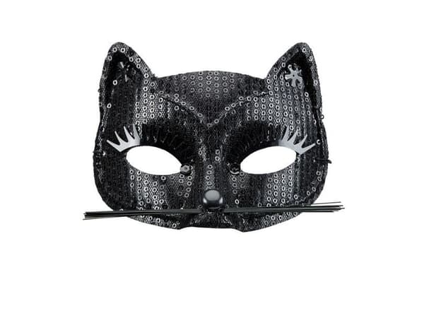 Katt halvmask med paljetter