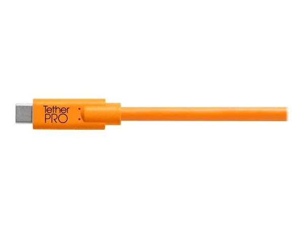Tether Tools TetherPro - USB-kabel - USB-C (hane) till mikro-USB typ B (hane) - USB 2.0 - 3 A - 4.6 m - högsynligt orange