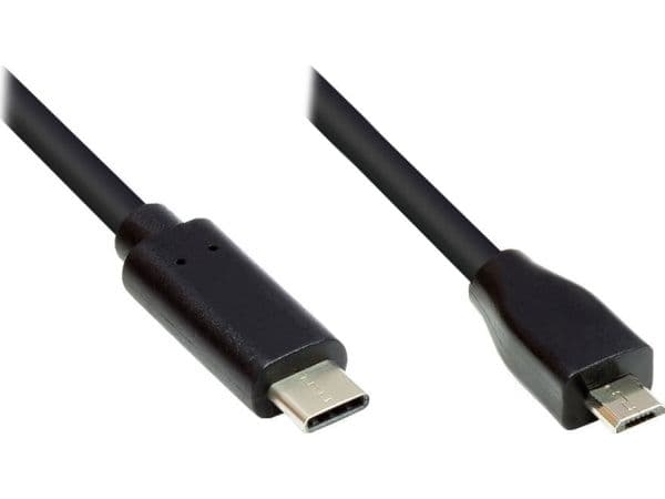 Gode tilkoblinger Anschlusskabel 1m USB 2.0 USB-C til USB 2.0 Micro B schwarz