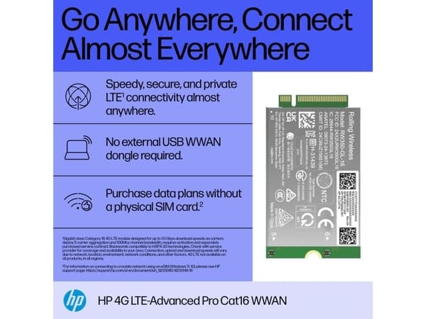 HP - Trådlöst mobilmodem - 4G LTE Advanced Pro - M.2 Card