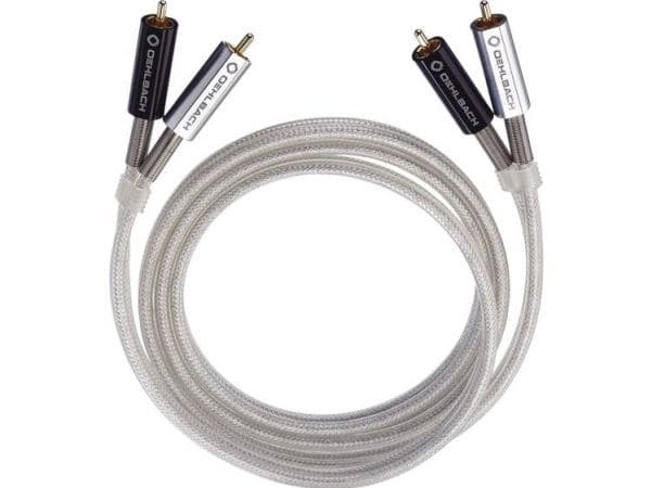 OEHLBACH Silver Express, 2 x RCA, Hankjønn, 2 x RCA, Hankjønn, 1 m, Sølv