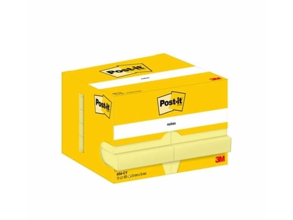Post-it Notes Canary Yellow, 51 x 76, gul, pakke a 12 stk