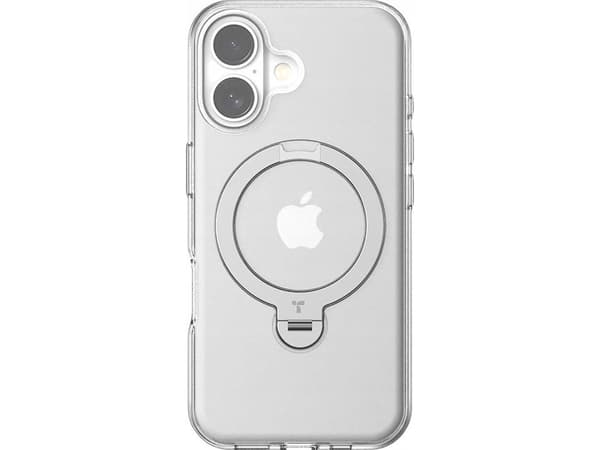 Torras Ostand Spin kotelo iPhone 16 (läpinäkyvä)