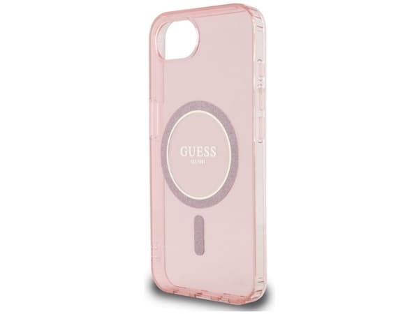 Guess IML Glitter Circle MagSafe-deksel iPhone 16e - rosa