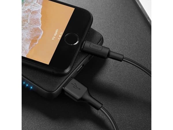 USB-kabel Hoco USB-A til microUSB 1 m hvit (6957531080114)