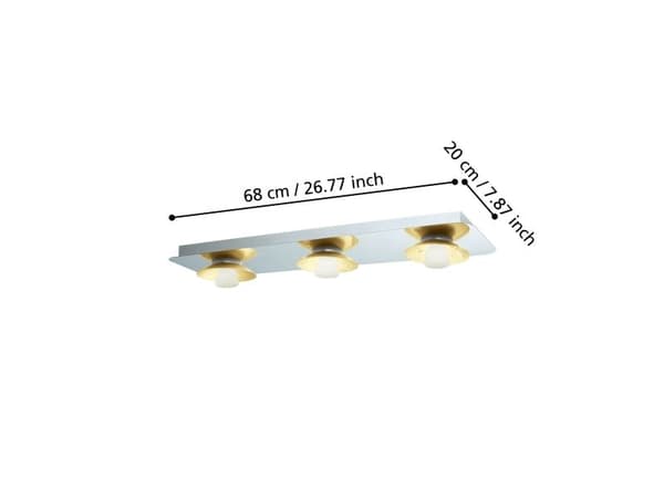 EGLO TORANO LOFT 3x510lm dimbar krom/gull