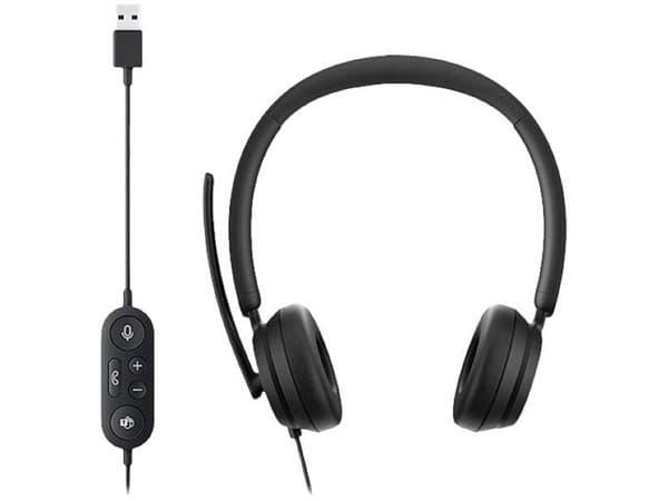 Microsoft Modern USB-C Headset - Hodesett - on-ear - kablet - USB-C - svart - Certified for Microsoft Teams