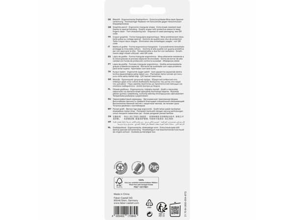 Faber-Castell 217084, B, Rosa, Triangulär, Blåsa, 3 styck, Tyskland