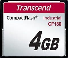 Transcend CF180I, 4 GB, CompactFlash, MLC, 85 MB/s, 75 MB/s, Svart