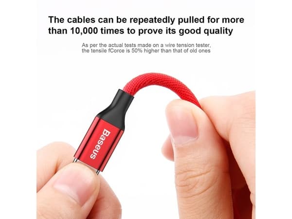 Baseus Yiven, 1,8 m, Lightning, USB A, Hankjønn, Hankjønn, Rød