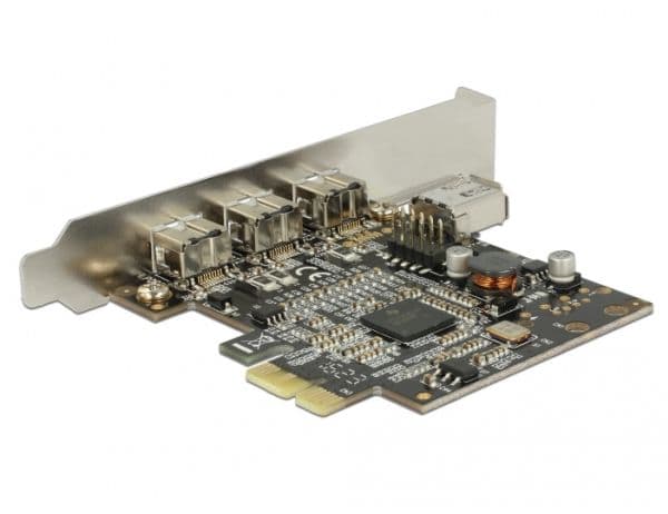 Delock PCI Express Card > 3 x external FireWire B + 1 x internal FireWire A - FireWire-adapter - PCI Express x1 - FireWire 800