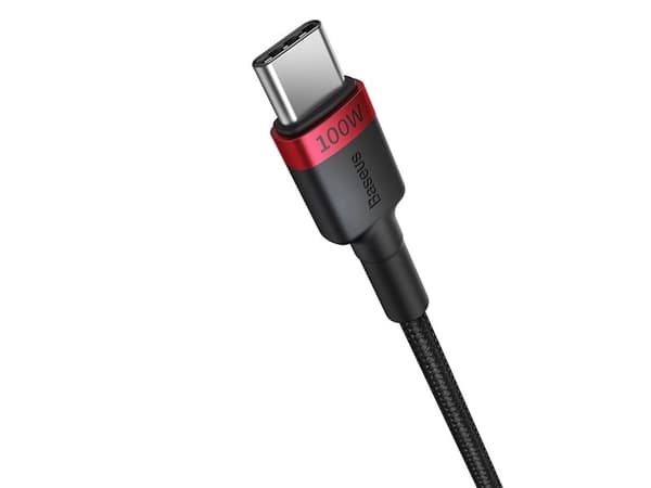 Baseus Cafule, 2 m, USB C, USB C, 480 Gbit/s, Svart, Grå, Röd