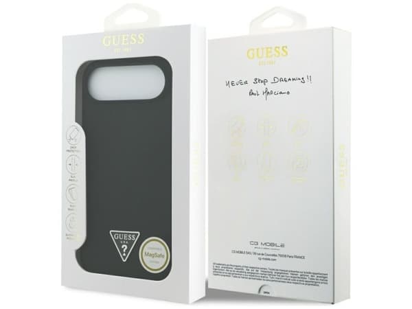 Guess silikone Triangle Logo MagSafe-etui til iPhone Air (svart)