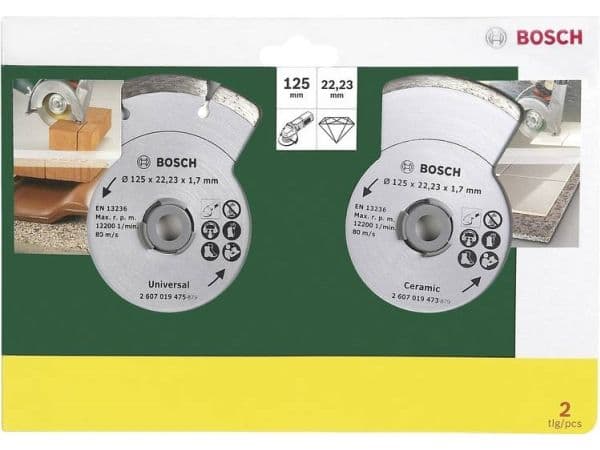 Bosch - Diamond cutting disc set - för kakel - 2 delar - 125 mm