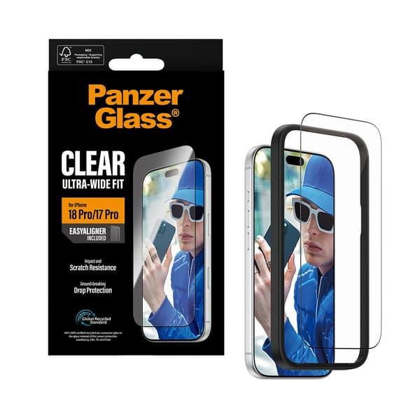 PanzerGlass Screen Protector 18 Pro | 17 Pro | Ultra-Wide Fit w. EasyAligner