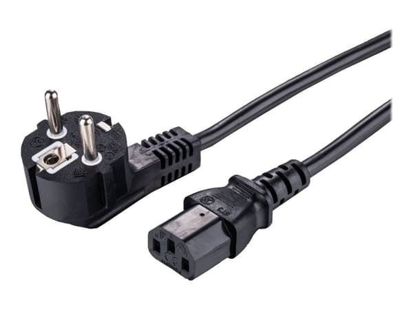 Power Cable CEE 7/7 - C13  Black 2m Angled Schuko - C13,