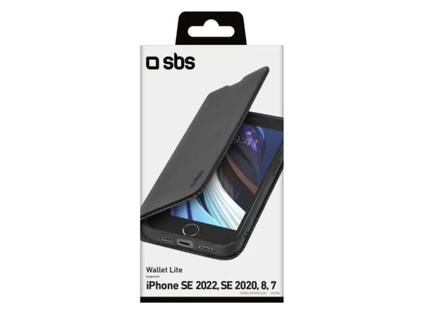SBS TEBKLITEIPSE22K, Tegnebogsetui, Apple, iPhone 7 iPhone 8 iPhone SE 2020 iPhone SE 2022, 11,9 cm (4.7"), Sort