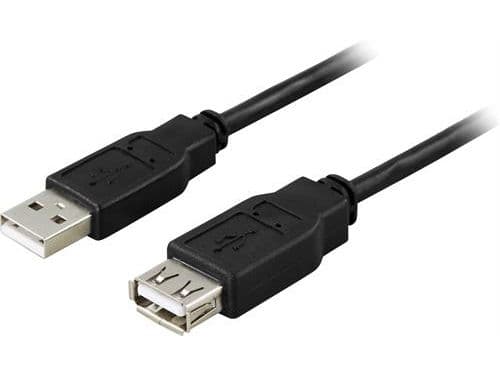 Deltaco USB 2.0 kaapeli Tyyppi A ur - Typyip A na 0,2m, musta, 0,2 m, USB A, USB A, USB 2.0, Musta