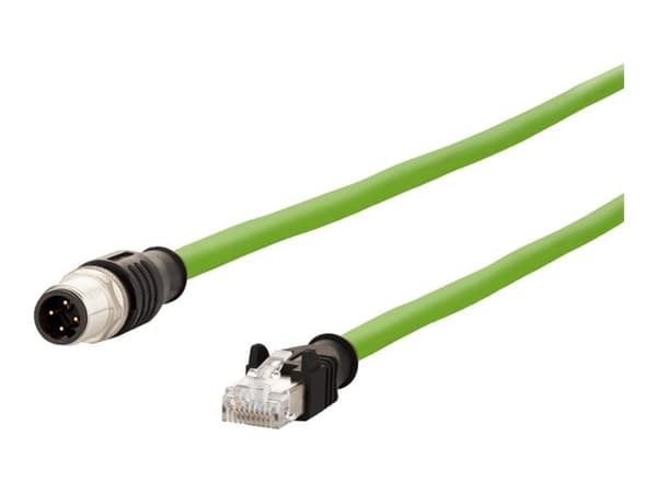 METZ CONNECT 142M4D15020, 2 m, Cat5, RJ-45, M12, Musta