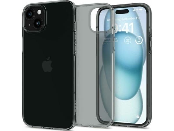 Spigen Crystal Flex-skal för iPhone 15 Plus - grå-transparent