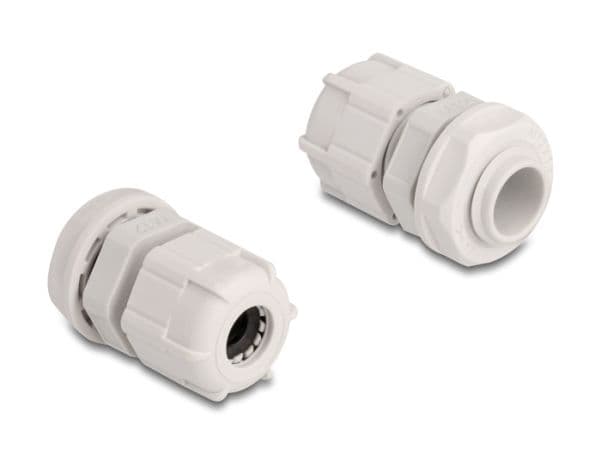 Delock - Cable gland (M12) - grå (paket om 10)